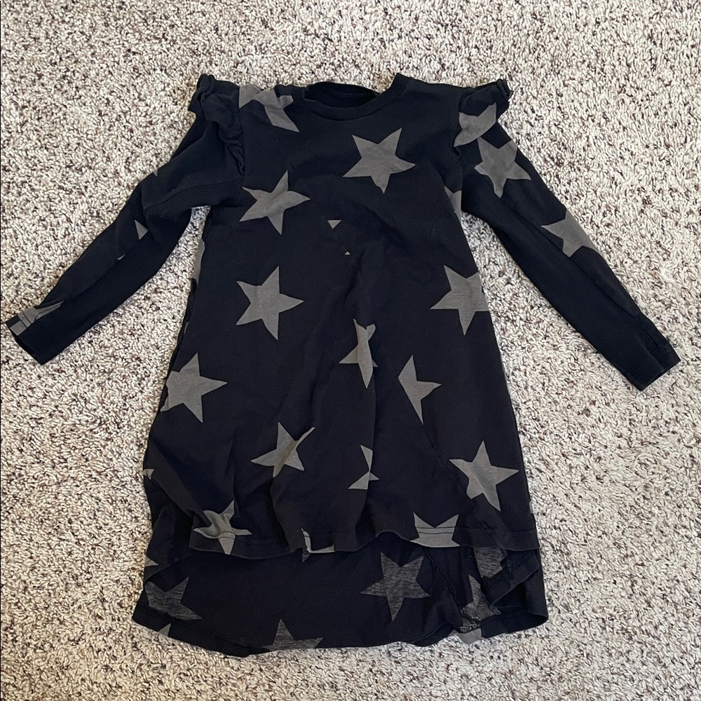 Nununu Black and Gray Star Dress